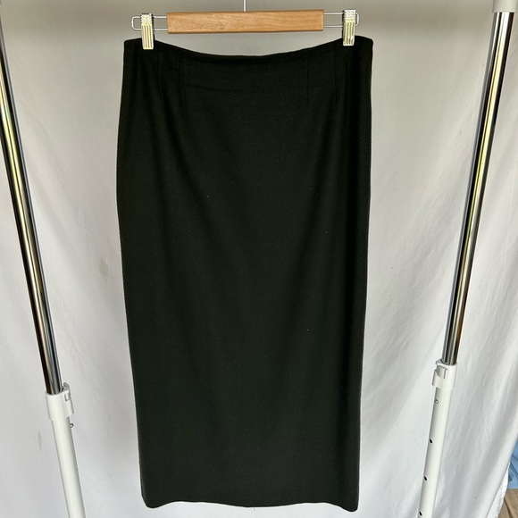 Vintage Hunter Green Wool Midi/Maxi Skirt Size 10 - Picture 2 of 9